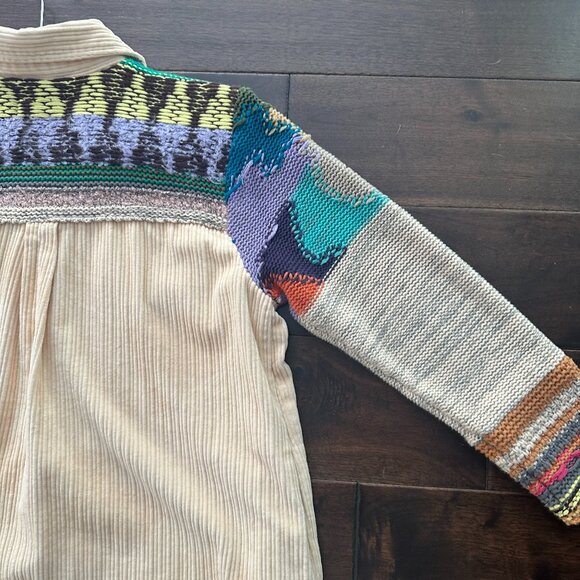 Anthropologie PILCRO Corduroy & Patchwork Sweater Shacket Jacket Size Medium - Picture 8 of 12